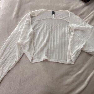 Never worn white womens open sweater cropped